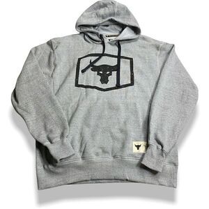 UNDER ARMOUR Project Rock Warm-Up Hoodie 1346067-011 Gray Black size L New (b)